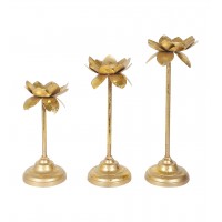 Three Layer Lotus With 4 Puprle Glass Votive ..